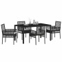 Conjunto de Comedor de Jardín 5 pcs Negro Poliratán
