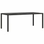 Conjunto de Comedor de Jardín 7 pcs Negro Poliratán