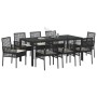Conjunto de Comedor de Jardín 9 pcs Negro Poliratán