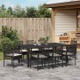 Conjunto de Comedor de Jardín 9 pcs Negro Poliratán