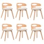 Dining chairs 6 pcs curved wood and cream synthetic leather by vidaXL, dining chairs - Ref: Foro24-278853, Price: 642,09 €, D...