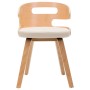 Dining chairs 6 pcs curved wood and cream synthetic leather by vidaXL, dining chairs - Ref: Foro24-278853, Price: 642,09 €, D...