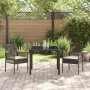 Conjunto de Comedor de Jardín 3 pcs Marrón Poliratán