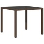 Conjunto de Comedor de Jardín 3 pcs Marrón Poliratán