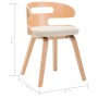Dining chairs 6 pcs curved wood and cream synthetic leather by vidaXL, dining chairs - Ref: Foro24-278853, Price: 642,09 €, D...