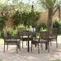 Conjunto de Comedor de Jardín 5 pcs Marrón Poliratán