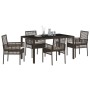 Conjunto de Comedor de Jardín 5 pcs Marrón Poliratán