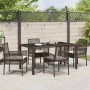 Conjunto de Comedor de Jardín 5 pcs Marrón Poliratán