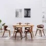Dining chairs 6 pcs curved wood and cream synthetic leather by vidaXL, dining chairs - Ref: Foro24-278849, Price: 841,08 €, D...