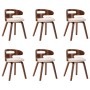 Dining chairs 6 pcs curved wood and cream synthetic leather by vidaXL, dining chairs - Ref: Foro24-278849, Price: 912,80 €, D...