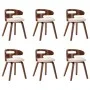 Dining chairs 6 pcs curved wood and cream synthetic leather by vidaXL, dining chairs - Ref: Foro24-278849, Price: 841,08 €, D...
