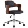 Drehbarer Bürostuhl gebogenes Holz Kunstleder schwarz von vidaXL, Bürostühle - Ref: Foro24-3054848, Preis: 159,85 €, Rabatt: %