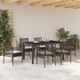 Conjunto de Comedor de Jardín 7 pcs Marrón Poliratán