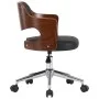 Swivel office chair with curved wood and black synthetic leather by vidaXL, Office chairs - Ref: Foro24-3054848, Price: 156,8...