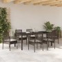 Conjunto de Comedor de Jardín 7 pcs Marrón Poliratán
