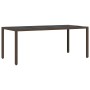 Conjunto de Comedor de Jardín 7 pcs Marrón Poliratán