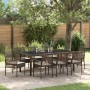 Conjunto de Comedor de Jardín 9 pcs Marrón Poliratán