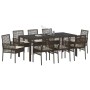Conjunto de Comedor de Jardín 9 pcs Marrón Poliratán
