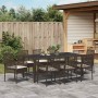 Conjunto de Comedor de Jardín 9 pcs Marrón Poliratán