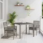 Conjunto de Comedor de Jardín 3 pcs Gris Poliratán