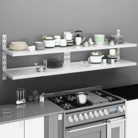 Schweberegale 2 Ebenen 2 Einheiten Edelstahl 200x30cm von vidaXL, Regale und Regale - Ref: Foro24-3055899, Preis: 201,66 €, R...