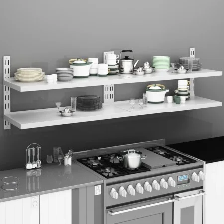 Floating shelves 2 levels 2 units stainless steel 200x30cm by vidaXL, Shelves and shelves - Ref: Foro24-3055899, Price: 212,2...