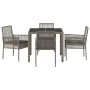 Conjunto de Comedor de Jardín 5 pcs Gris Poliratán