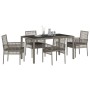 Conjunto de Comedor de Jardín 5 pcs Gris Poliratán