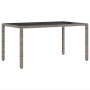 Conjunto de Comedor de Jardín 5 pcs Gris Poliratán