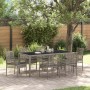 Conjunto de Comedor de Jardín 7 pcs Gris Poliratán