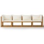 3-seater garden sofa with cream-colored solid acacia wood cushion by vidaXL, Garden sets - Ref: Foro24-3057639, Price: 433,54...