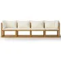 3-Sitzer-Gartensofa mit cremefarbenem Kissen aus massivem Akazienholz von vidaXL, Gartensets - Ref: Foro24-3057639, Preis: 45...