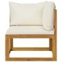 3-Sitzer-Gartensofa mit cremefarbenem Kissen aus massivem Akazienholz von vidaXL, Gartensets - Ref: Foro24-3057639, Preis: 45...