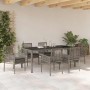 Conjunto de Comedor de Jardín 7 pcs Gris Poliratán