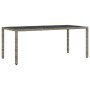 Conjunto de Comedor de Jardín 7 pcs Gris Poliratán