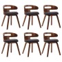 Dining chairs, 6 units, curved wood and dark gray fabric. by vidaXL, dining chairs - Ref: Foro24-278851, Price: 822,49 €, Dis...
