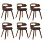 Dining chairs, 6 units, curved wood and dark gray fabric. by vidaXL, dining chairs - Ref: Foro24-278851, Price: 805,84 €, Dis...