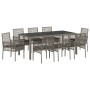 Conjunto de Comedor de Jardín 9 pcs Gris Poliratán