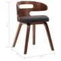 Dining chairs, 6 units, curved wood and dark gray fabric. by vidaXL, dining chairs - Ref: Foro24-278851, Price: 805,84 €, Dis...