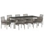 Conjunto de Comedor de Jardín 9 pcs Gris Poliratán