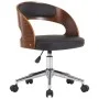Drehbarer Bürostuhl aus gebogenem Holz, schwarzem Kunstleder von vidaXL, Bürostühle - Ref: Foro24-3054842, Preis: 145,04 €, R...