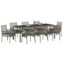Conjunto de Comedor de Jardín 9 pcs Gris Poliratán