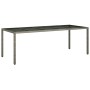 Conjunto de Comedor de Jardín 9 pcs Gris Poliratán