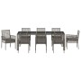 Conjunto de Comedor de Jardín 9 pcs Gris Poliratán