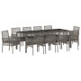 Conjunto de Comedor de Jardín 11 pcs Gris Poliratán