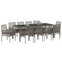 Conjunto de Comedor de Jardín 11 pcs Gris Poliratán
