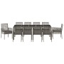 Conjunto de Comedor de Jardín 11 pcs Gris Poliratán