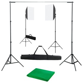 Kit de estudio fotográfico con luces softbox y fondo
