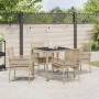 Conjunto de Comedor de Jardín 5 pcs Beige Poliratán