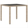Conjunto de Comedor de Jardín 5 pcs Beige Poliratán